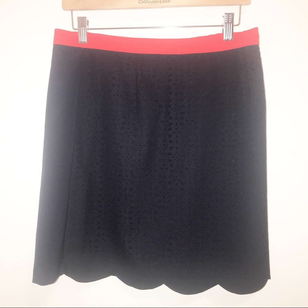 Stitch Fix Pixley Stacey Navy Scallop Skirt- M - Picture 2 of 8